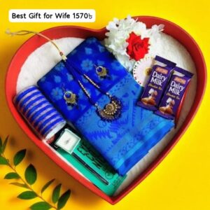 Nil jamdani Saree Gift Combo Set