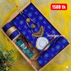 নীল জামদানী এব্রোটারি  কাজের ব্লাউজ সহ শাড়ি কম্বো🥰Best Gift pakge Nil saree